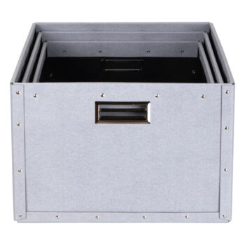 Svetlosivé kartónové úložné boxy v súprave 3 ks Ture – Bigso Box of Sweden - Image 6