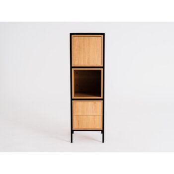 Skrinka v dekore duba v čiernej a prírodnej farbe 45x145 cm Skap – CustomForm – Obrázok 4