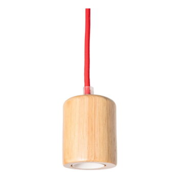 Závesné svietidlo s červeným káblom SULION Wood - Image 2