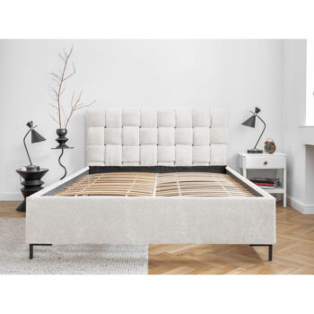 Krémovobiela čalúnená dvojlôžková posteľ s roštom 160x200 cm Eve – Miuform - Image 3