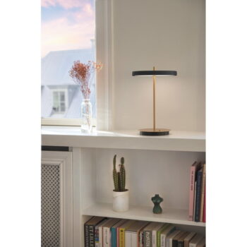Čierna LED stolová lampa so stmievačom s kovovým tienidlom (výška  31 cm) Asteria Move – UMAGE – Obrázok 6