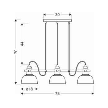Čierne závesné svietidlo s kovovým tienidlom 18x78 cm Reno - Candellux Lighting – Obrázok 3