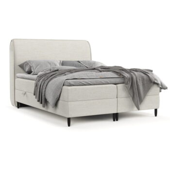 Krémovobiela boxspring posteľ s úložným priestorom 200x200 cm Melba – Maison de Rêve - Image 11