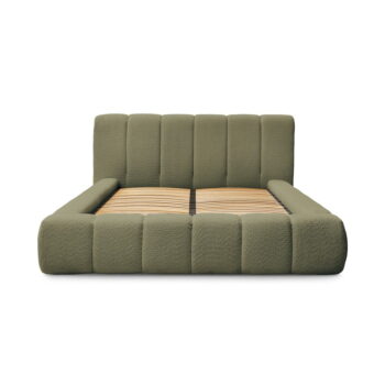 Zelená čalúnená dvojlôžková posteľ s úložným priestorom s roštom 140x190 cm Denali – Bobochic Paris – Obrázok 8