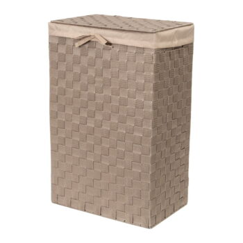 Hnedý viskózny kôš na bielizeň s vekom Compactor Laundry Basket Linen, výška 60 cm – Obrázok 2