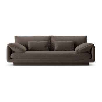 Hnedá pohovka z textílie bouclé 220 cm Torino – Micadoni Home