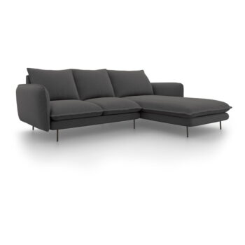 Tmavosivá rohová pohovka Cosmopolitan Design Vienna, pravý roh - Image 2