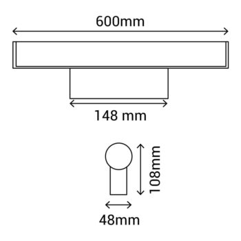 Čierne nástenné svietidlo SULION Caspio, dĺžka 60 cm - Image 5