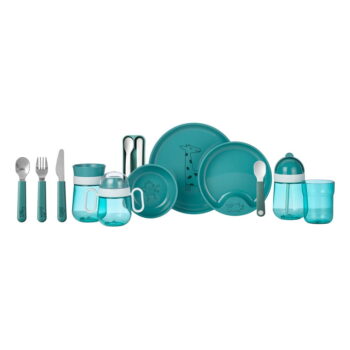 Nerezový detský príbor v tyrkysovej a striebornej farbe 3 ks Deep turquoise – Mepal – Obrázok 3