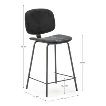 Čierne barové stoličky v súprave 2 ks (výška sedadla 66 cm) Arus – Marckeric - Image 8