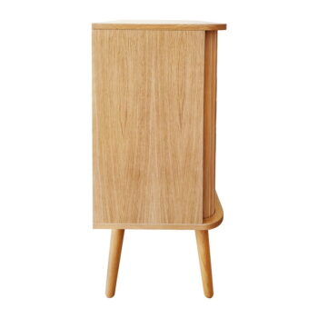 Vysoká komoda v dekore duba s posuvnými dverami v prírodnej farbe 83x95 cm Rove – Woodman – Obrázok 5