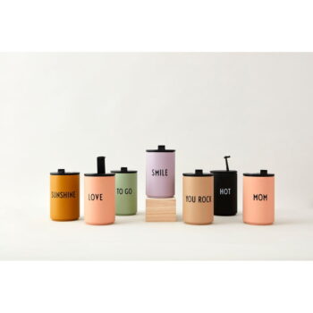 Oranžový/béžový termo hrnček 350 ml Love – Design Letters – Obrázok 5