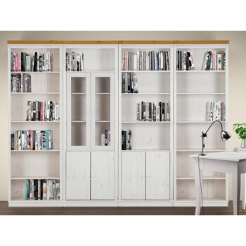Biela knižnica z borovicového dreva 370x223 cm Anita – Støraa - Image 4