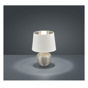 Biela stolová lampa z keramiky a tkaniny Trio Luxor, výška 26 cm - Image 2