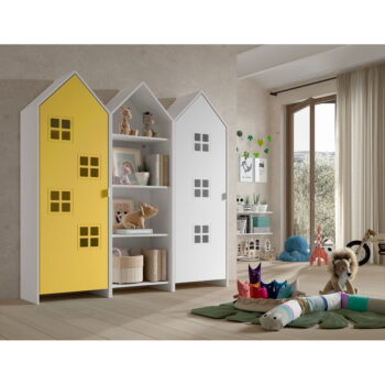 Žlto-biela otvorená detská šatníková skriňa 173x171,5 cm CASAMI BRUGES – Vipack – Obrázok 2