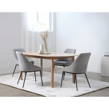 Rozkladací jedálenský stôl s doskou v dubovom dekore v prírodnej farbe 100x190 cm Gallina – Unique Furniture - Image 2