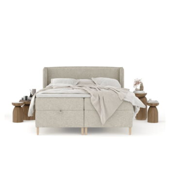 Svetlosivá boxspring posteľ s úložným priestorom 160x200 cm Monpelli – Maison de Rêve - Image 10