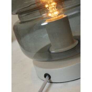 Sivá stolová lampa so skleneným tienidlom (výška  23 cm) Verona – it's about RoMi - Image 6