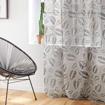 Čierno-béžová voálová záclona 140x240 cm Alma – douceur d'intérieur – Obrázok 4