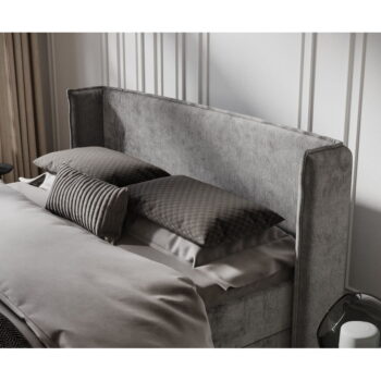 Sivá boxspring posteľ s úložným priestorom 160x200 cm Passion – Maison de Rêve - Image 10