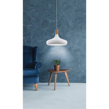 Biele závesné svietidlo s kovovým tienidlom ø 40 cm SABINAR – EGLO - Image 2