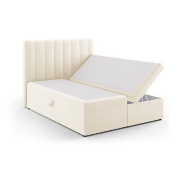Béžová boxspring posteľ s úložným priestorom 160x200 cm Gina – Milo Casa - Image 2
