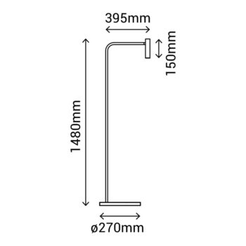 Čierná stojacia lampa SULION Alexia, výška 148 cm - Image 5