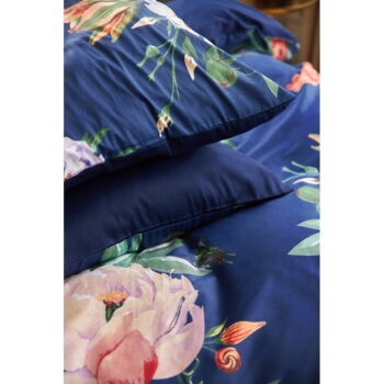 Námornícky modré obliečky na dvojlôžko z bavlneného saténu Bonami Selection Floret, 200 x 200 cm – Obrázok 5