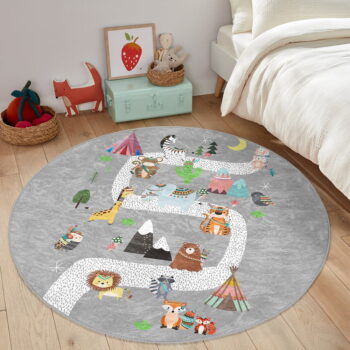 Sivý detský koberec ø 80 cm Comfort – Mila Home - Image 5