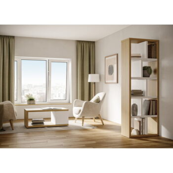 Knižnica v dekore duba v bielo-prírodnej farbe 70x198 cm Berlin – TemaHome – Obrázok 2