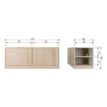 Modulárny TV stolík v dekore duba v prírodnej farbe 110x44 cm Modulair – vtwonen - Image 11