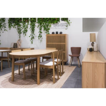 Rozkladací jedálenský stôl s doskou v dubovom dekore v prírodnej farbe 100x190 cm Gallina – Unique Furniture - Image 9