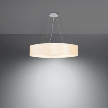 Biele závesné svietidlo s textilným tienidlom ø 60 cm Herra – Nice Lamps - Image 4