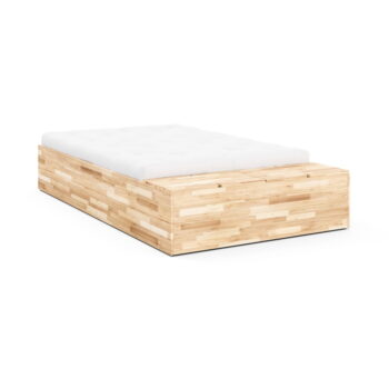 Dvojlôžková posteľ z borovicového dreva s úložným priestorom s roštom v prírodnej farbe 160x200 cm Basement Bed – Karup Design - Image 3