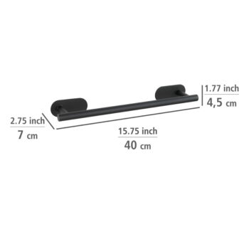 Čierny matný nástenný antikoro držiak na uteráky Wenko Orea Turbo-Loc® - Image 3
