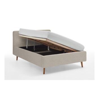 Béžová čalúnená dvojlôžková posteľ s úložným priestorom s roštom 140x200 cm Mattis - Meise Möbel – Obrázok 5