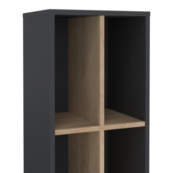 Knižnica v dekore duba v antracitovo-prírodnej farbe 41x205 cm Sign – Tvilum – Obrázok 6