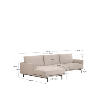 Béžová rohová pohovka Kave Home Galene, pravý roh, 254 cm - Image 2