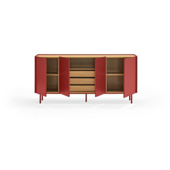 Červená nízka komoda v dekore duba 165x78 cm Arista – Teulat – Obrázok 8