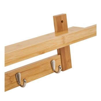 Bambusový nástenný vešiak s poličkou - Casa Selección – Obrázok 4