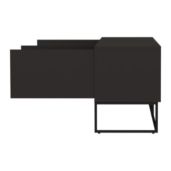 Čierny TV stolík s tromi dvierkami Tenzo Lipp, 176 x 57 cm - Image 8