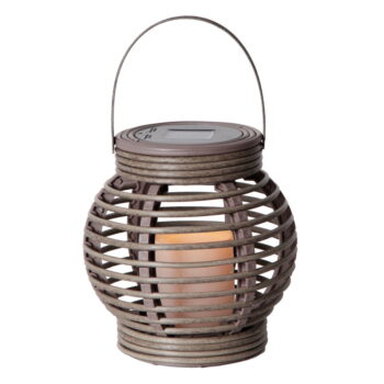 Hnedý solárny LED lampáš vhodný do exteriéru Star Trading Rustic, výška 16 cm - Image 2
