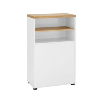 Biela vysoká kúpeľňová skrinka v dekore duba 60x102 cm Thessa – Støraa - Image 2