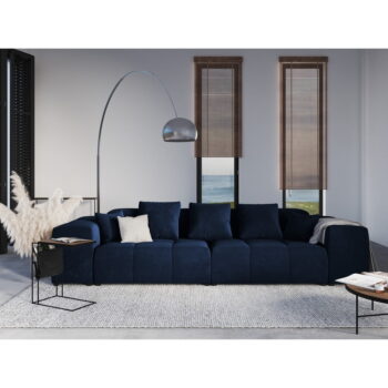 Modrý zamatový vankúš k modulárnej pohovke Rome Velvet - Cosmopolitan Design - Image 3