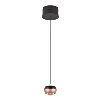 LED závesné svietidlo s kovovým tienidlom ø 15,5 cm v čierno-medenej farbe Orbit – Trio Select - Image 3