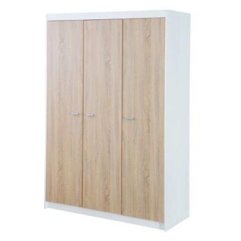 Detská šatníková skriňa v dekore duba v bielo-prírodnej farbe 131x190 cm Gabriella – Roba