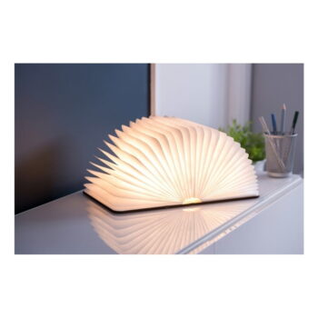 Hnedá LED stolová lampa s textilným tienidlom (výška  2,5 cm) Booklight – Gingko - Image 6