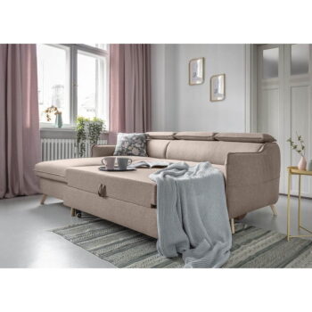 Béžová rozkladacia rohová pohovka (ľavý roh) Sweet Harmony – Miuform - Image 8