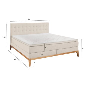 Béžová boxspring posteľ 180x200 cm Westwood – Rojaplast – Obrázok 6