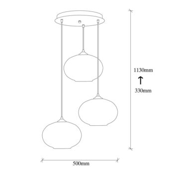 Závesné svietidlo v okrovo žltej a čiernej farbe so skleneným tienidlom ø 50 cm Camini – Opviq lights - Image 5